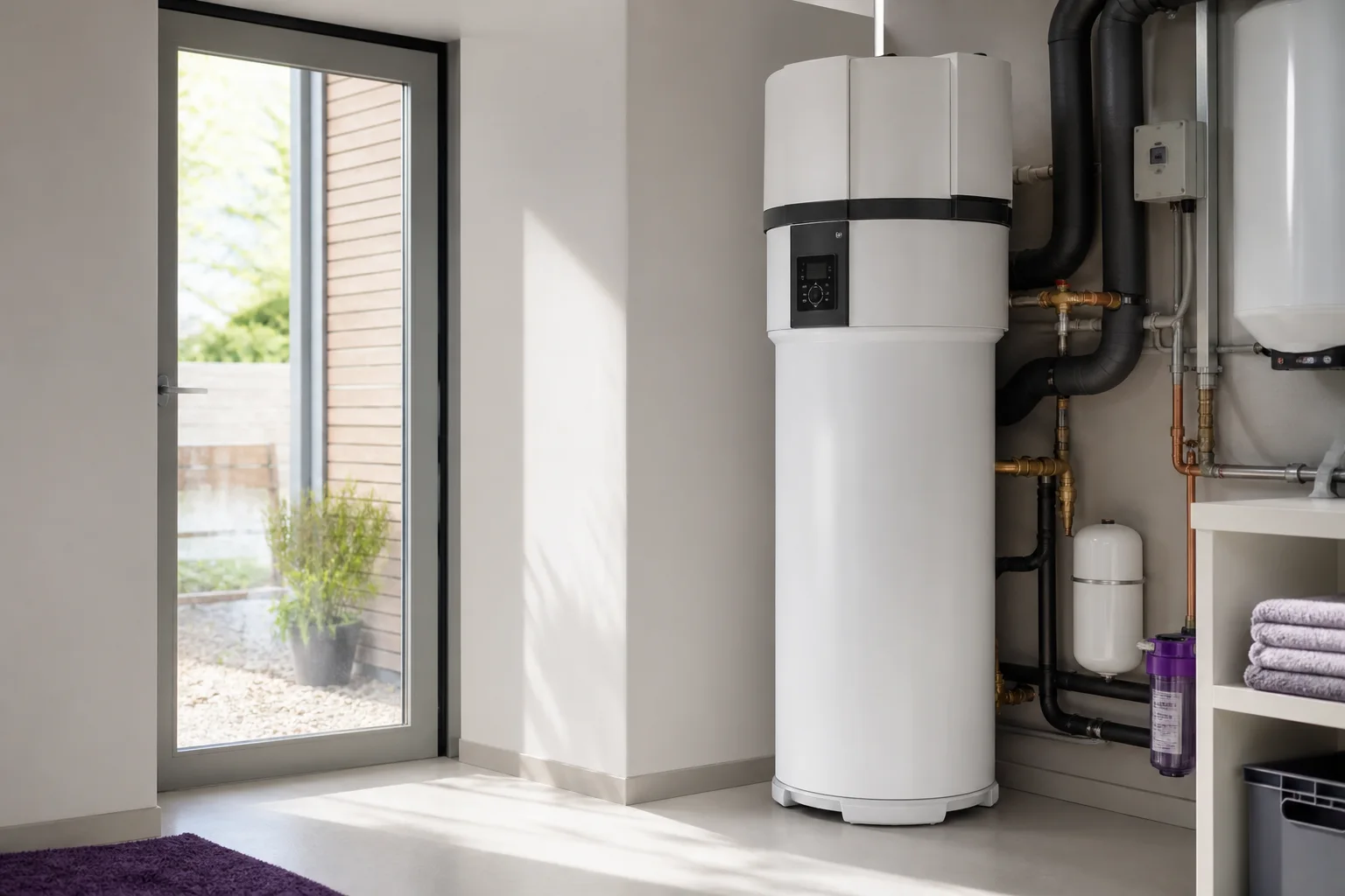 Chauffe-eau thermodynamique installé dans une habitation
